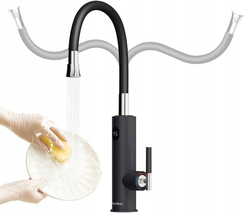 Kuchynská batéria Kohútik s ohrievačom vody 3200 W LCD 360° Nerezová Oceľ