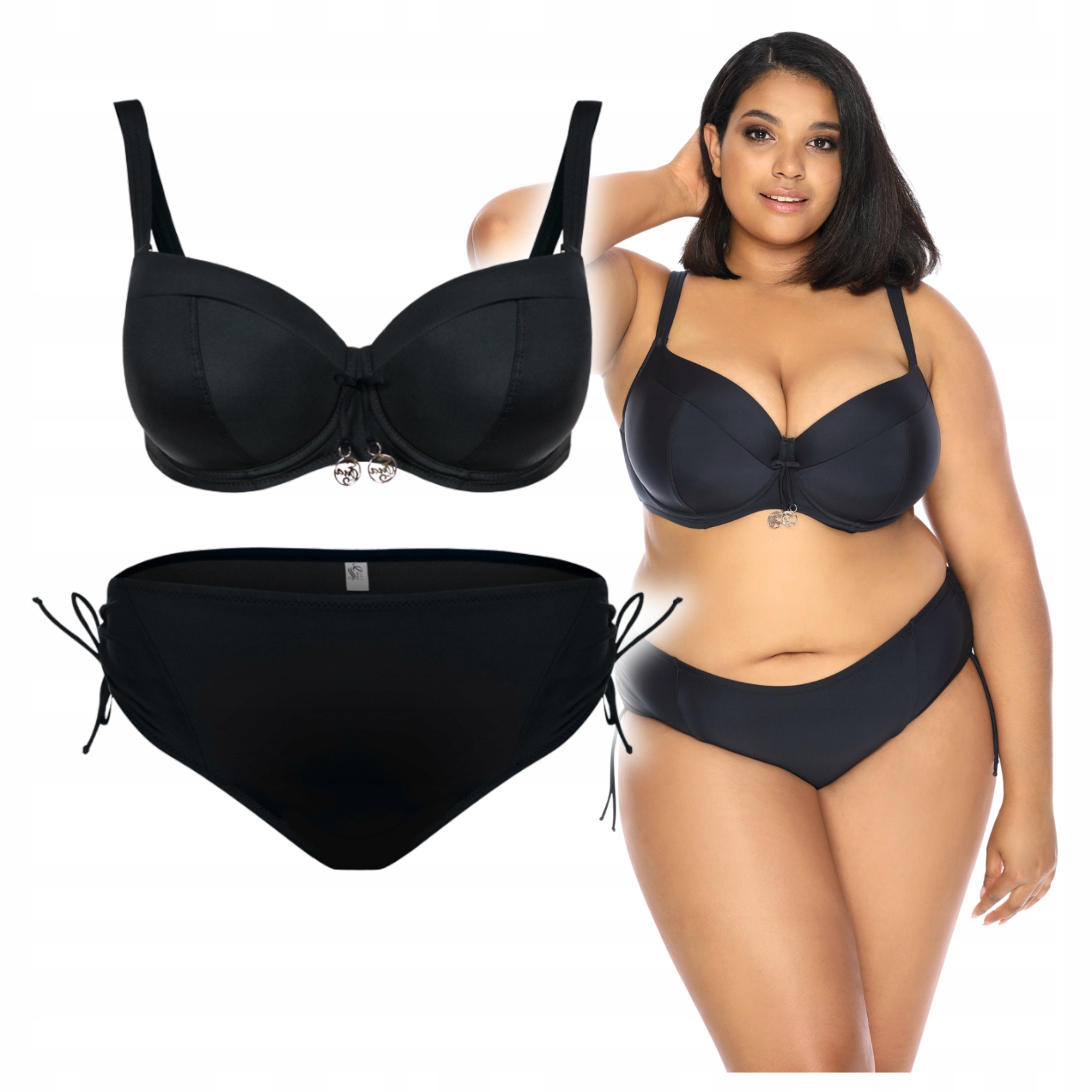Dámské plavky Plus Size Bikini Dvoudílný kostým 95G 48 4XL