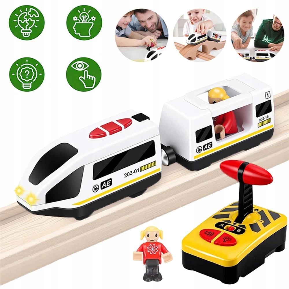 INTERAKTYWNA ZABAWKA POCIĄG ZDALNIE STEROWANY BIAŁY IDEALNY PREZENT