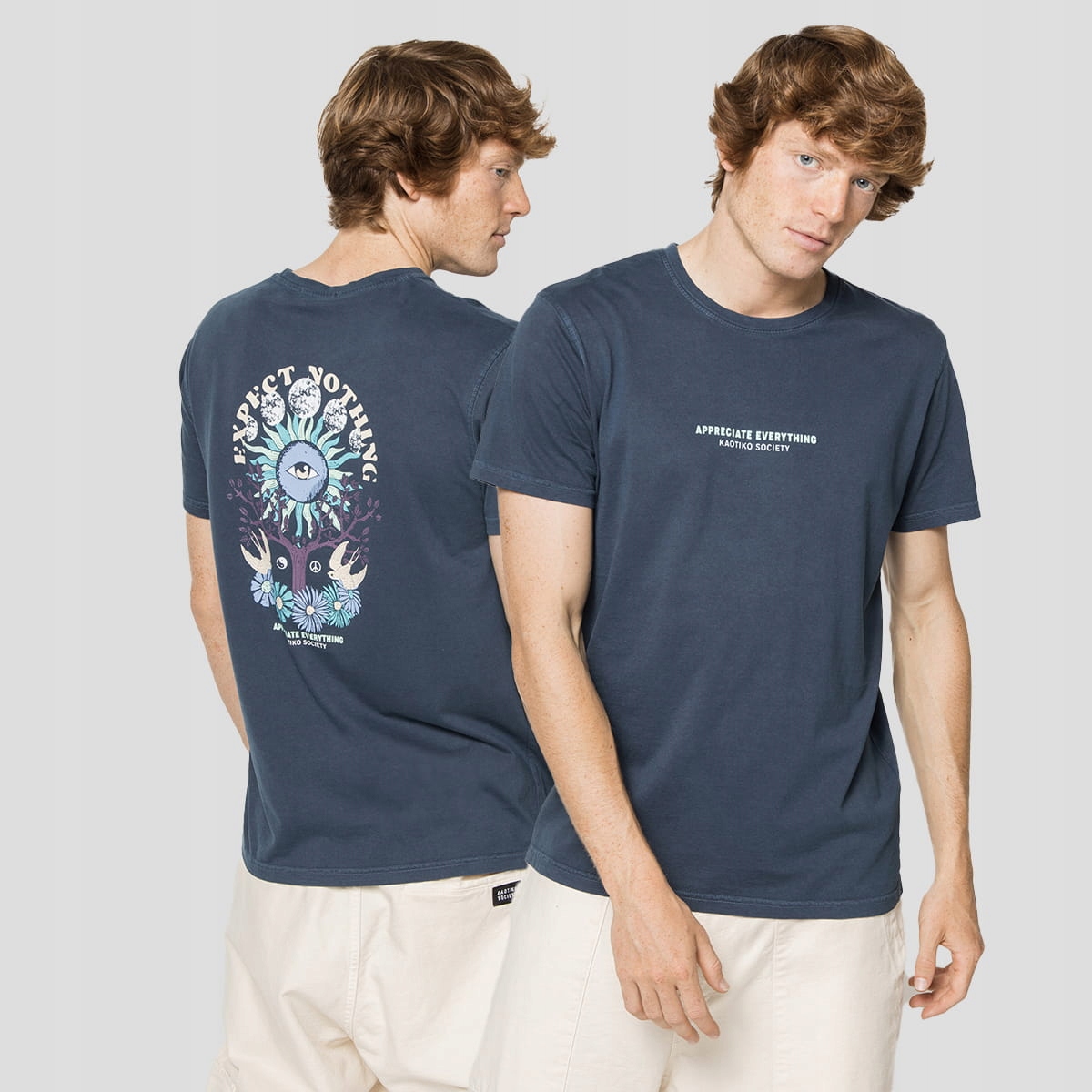 Tričko Kaotiko Washed Expect Nothing L, tmavě modrá, Městské