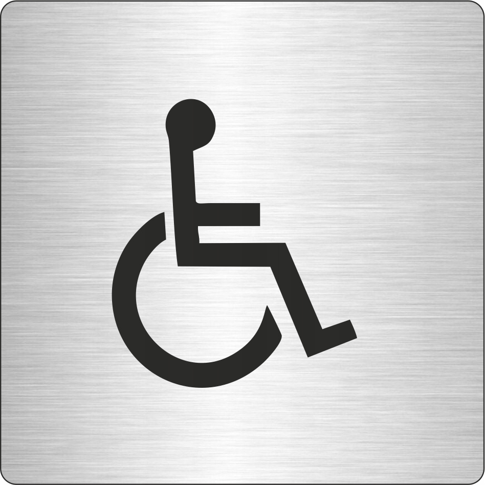 Piktogram Miejsce dla osób niepełnosprawnych 8x8 cm srebrny