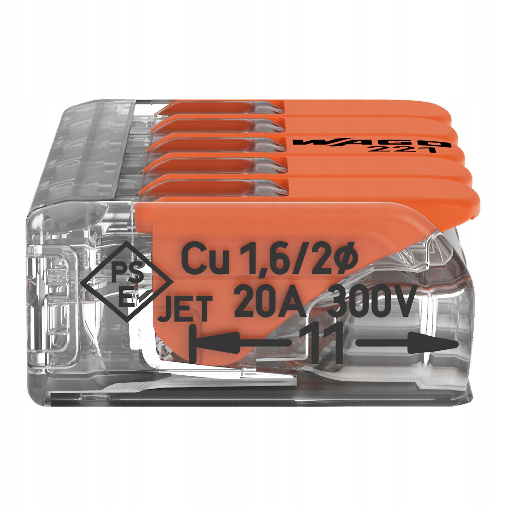 WAGO SZYBKOZŁĄCZKA ZŁĄCZKA UNIWERSALNA DRUT/LINKA 5x4mm 221-415 10 szt Liczba torów prądowych 5