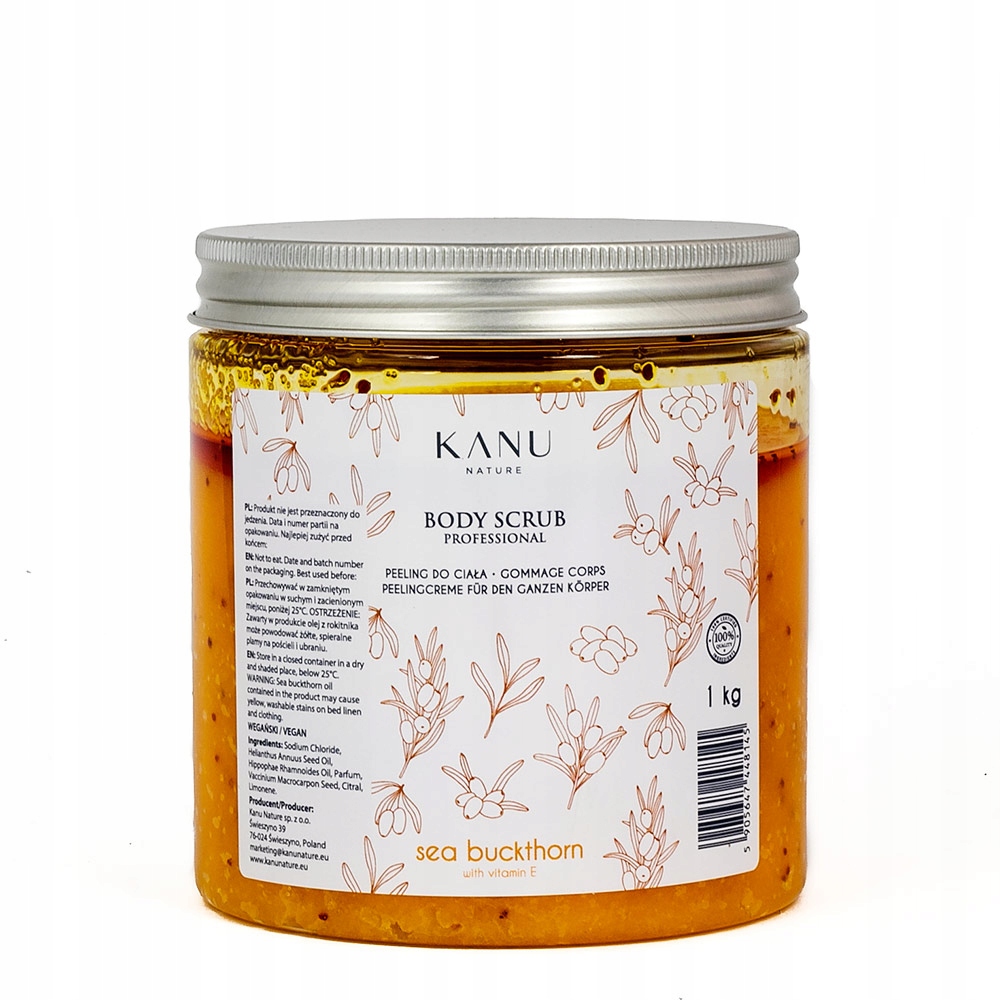 Kanu Tělový peeling Solno-olejový Rokitnik s vitamínem E 1 kg