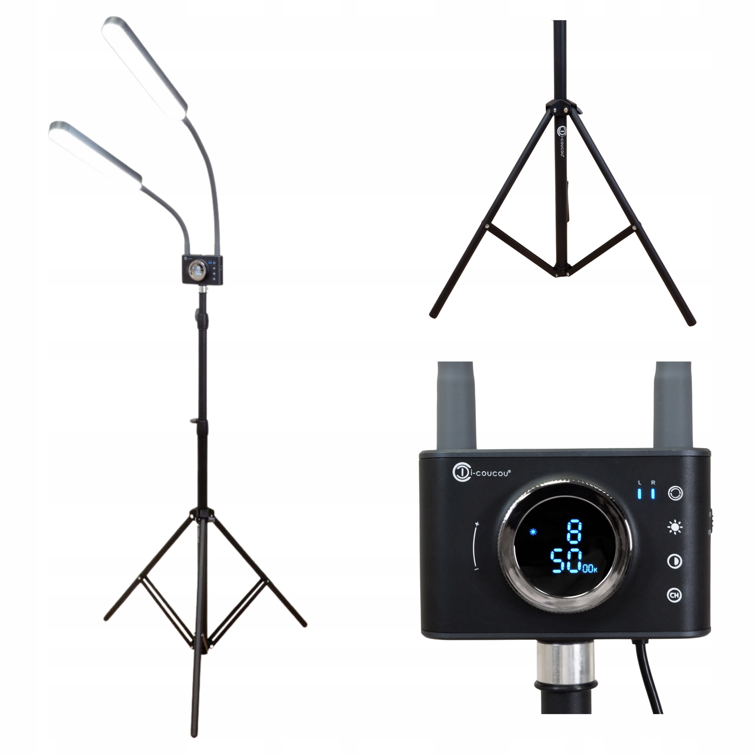 Kosmetická lampa pro prodlužování řas Duo Star Podlahová Led Černá Dvojitá