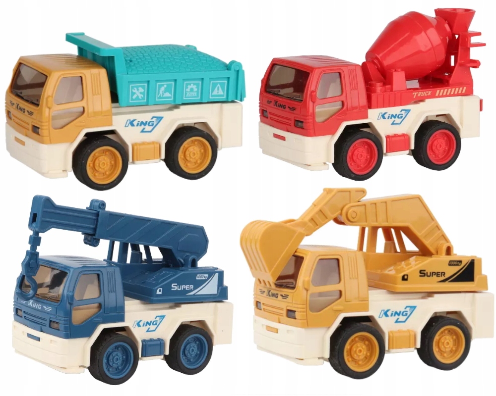 AUTA BUDOWLANE KOPARKA BETONIARKA DŹWIG WYWROTKA Model pojazdy budowlane