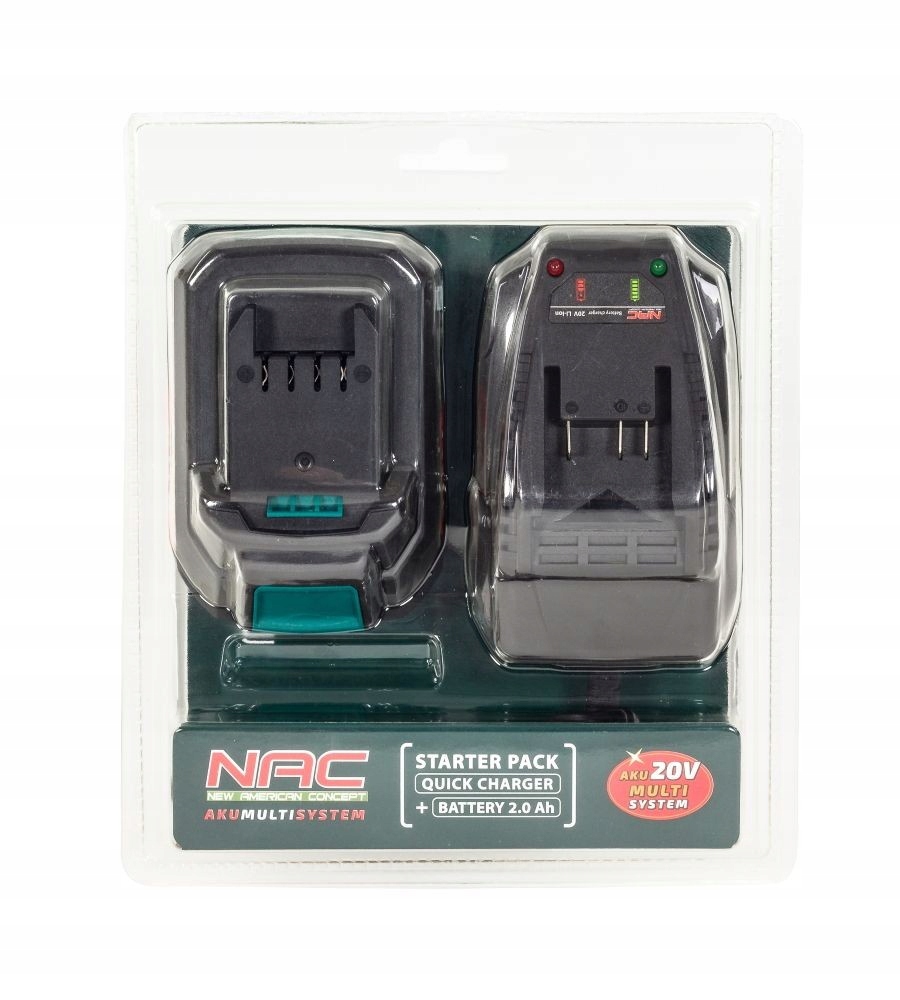 Nac Zestaw akumulator 20V 2Ah ładowarka Nac B-20-BC-LI-20V *