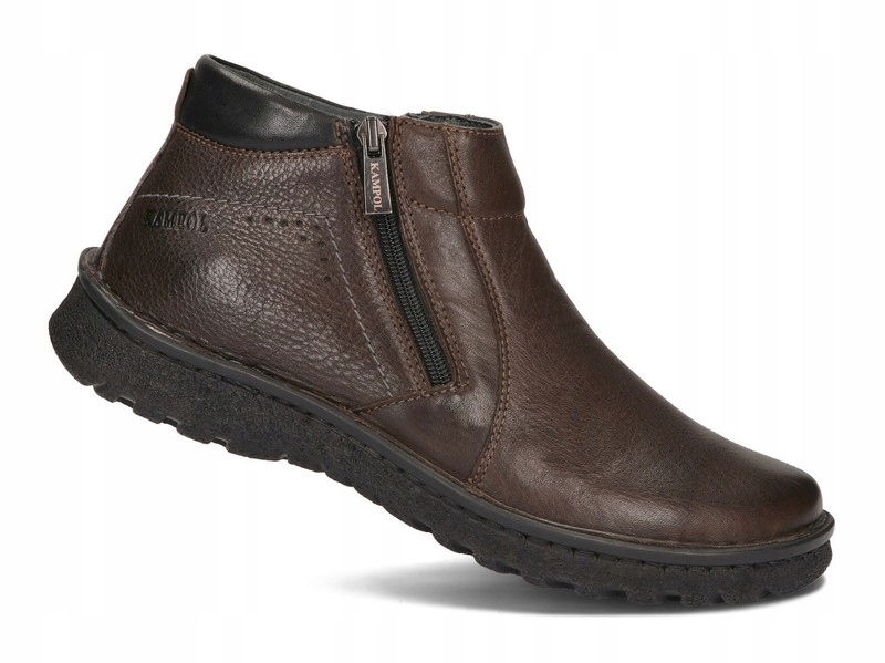 

Buty Zimowe Męskie Suwak Ocieplane 130 Brąz 46
