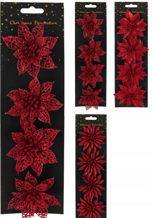 VIRÁG A KLIPSZEN 4DB-OS CSILLÁMOS SZETT