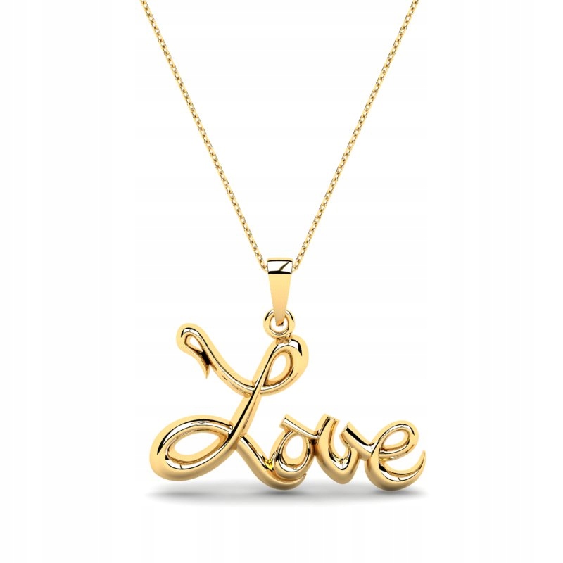 

Naszyjnik Złoty Błyszczący Napis Love