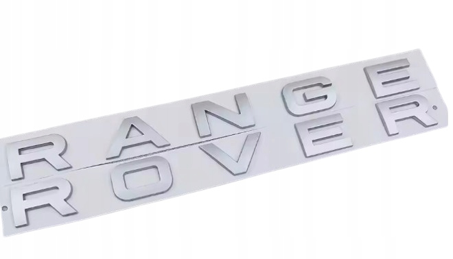 Emblemat Logo Znaczek Napis Range Rover Na Maskę Przód Tył Srebrny Połysk