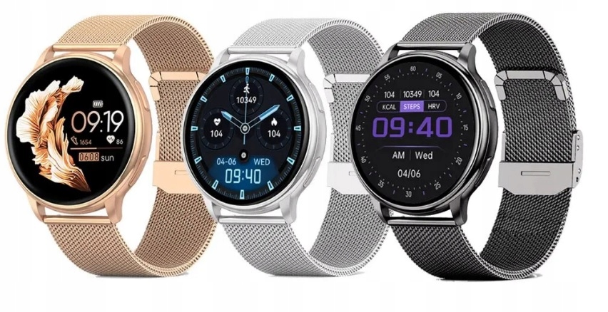 ELEGANCKI SMARTWATCH DAMSKI ROZMOWY POLSKIE MENU ZEGAREK DLA KOBIETY 2PASKI Wodoszczelność tak