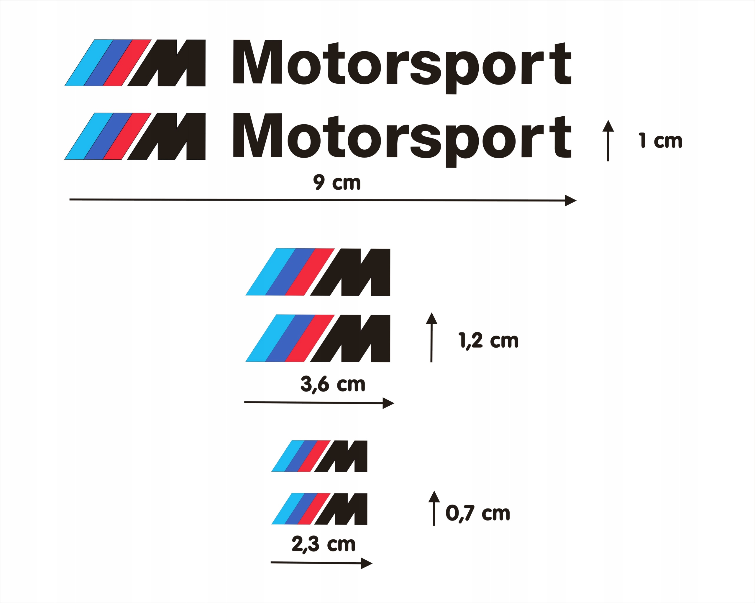 Bmw M Motorsport Zestaw 6 Naklejek Na Zaciski Hamulcowe 8 Lat Czarne