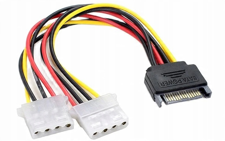 

Kabel 2x Molex żeński do Sata męski