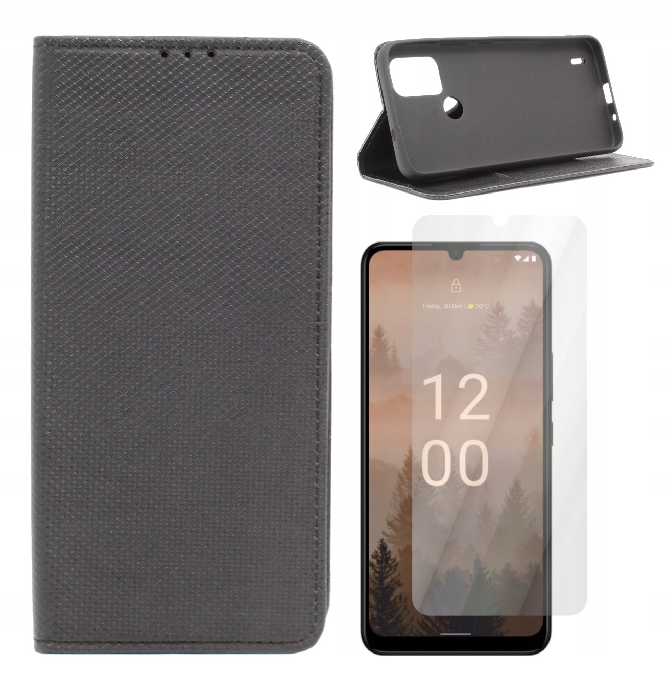 

Etui Smart Magnet do Nokia C31 czarne+SZKŁO