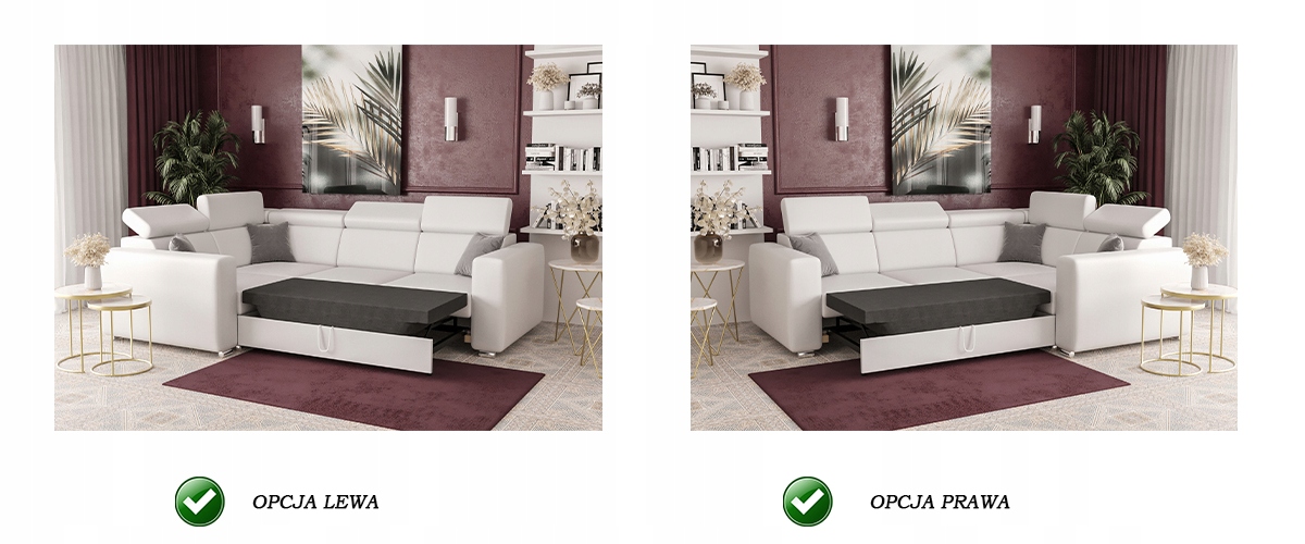 Narożnik Rozkładany Rogówka RNA01 250 O-sofa Głębokość mebla 184 cm