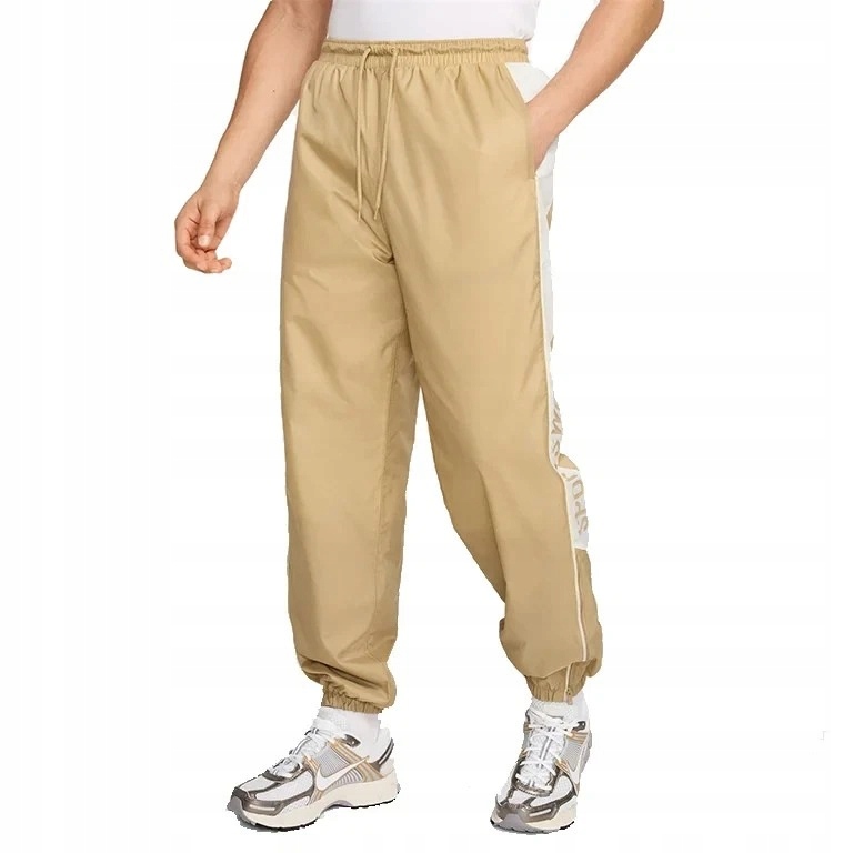 Nike Pánské Béžové Tepláky S Bílým Lampasem, Velikost XL