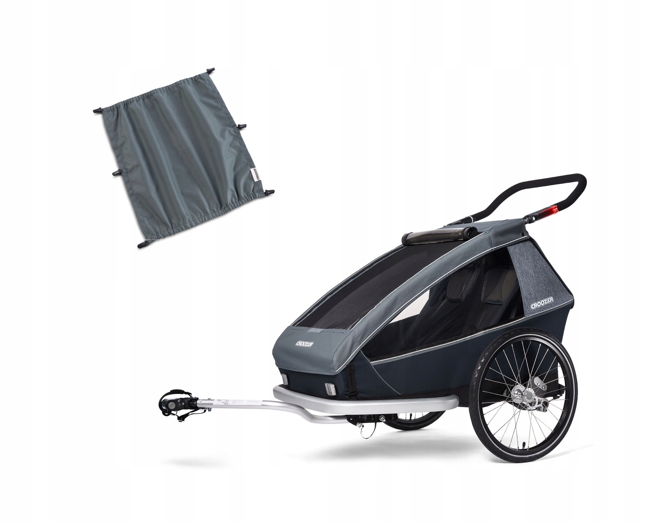 Przyczepka rowerowa dla dzieci Croozer Kid Vaaya 2 Graphite Blue + osłona