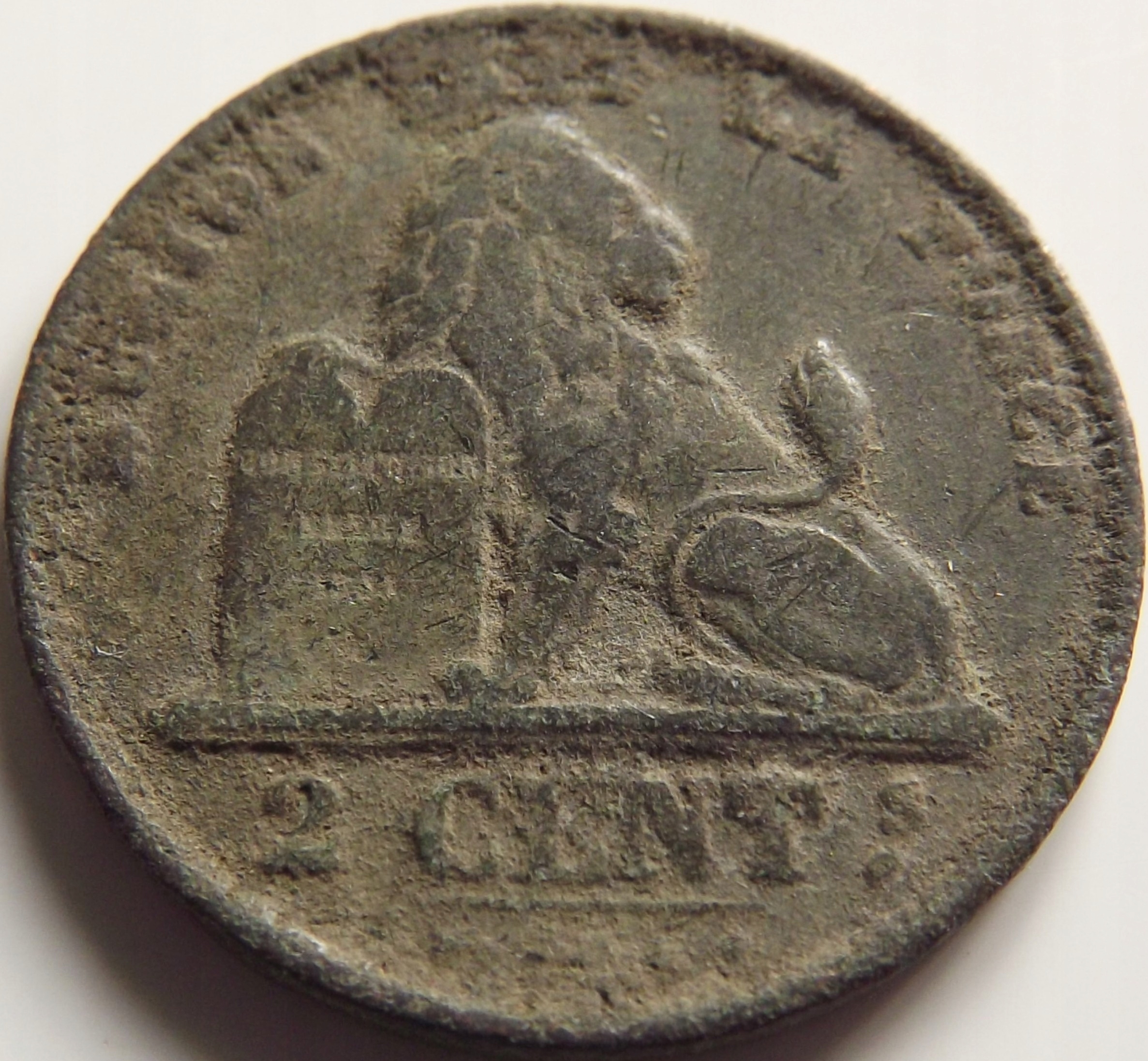 Belgia 2 Centymy 1874 LEOPOLD II st. 4+