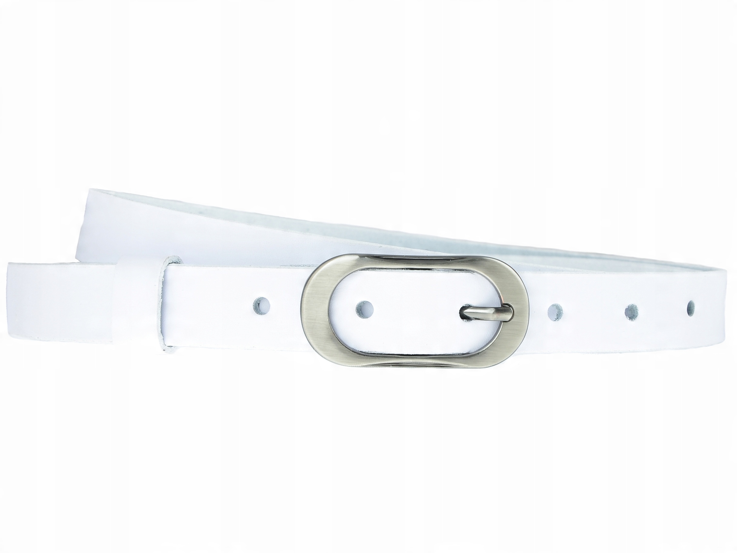 

biały pasek 100% Skórzany r. 105cm
