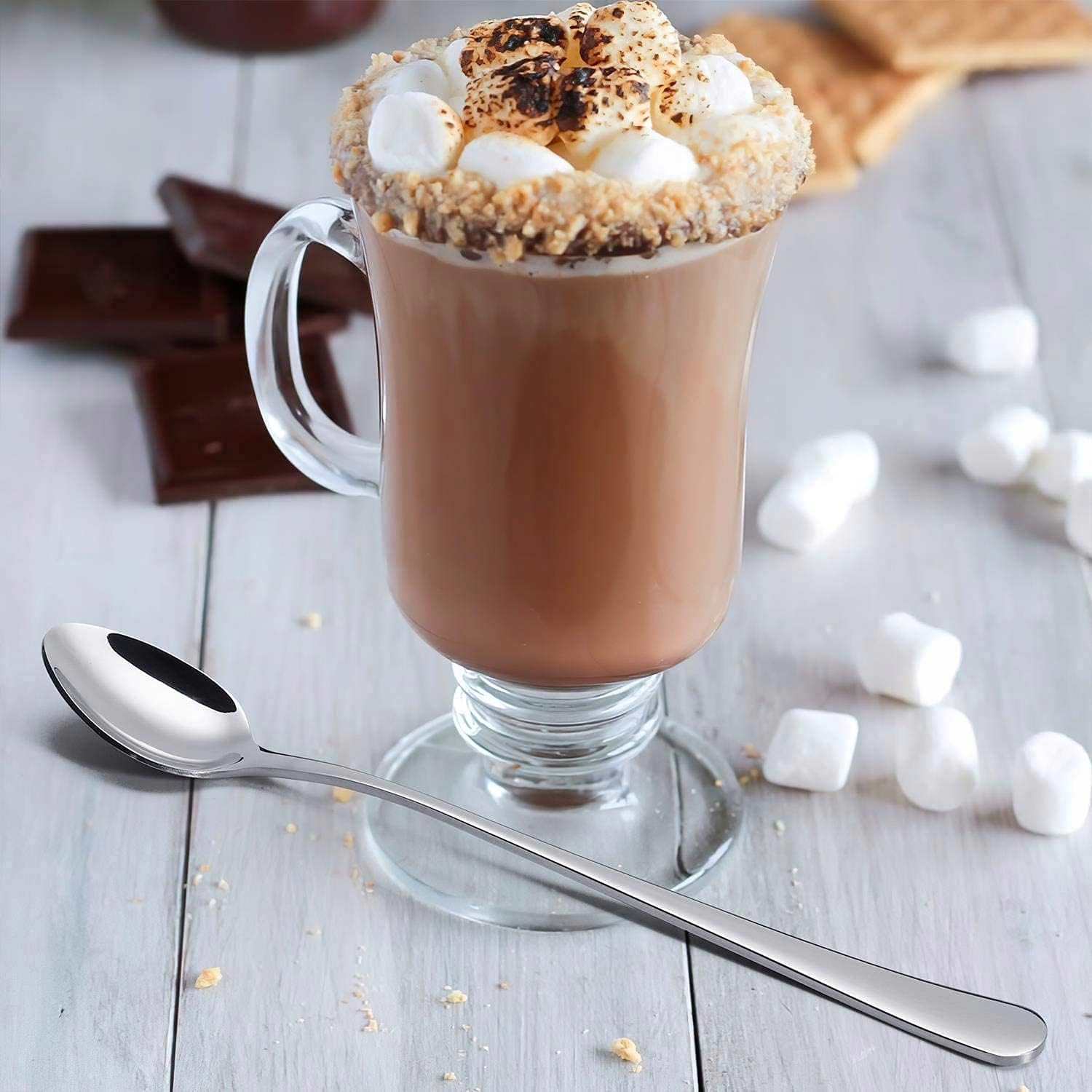 ŁYŻECZKA ŁYŻECZKI DO KAWY LATTE LODÓW DESERÓW DESEROWE DŁUGA KOMPLET 6szt EAN (GTIN) 5905567720901