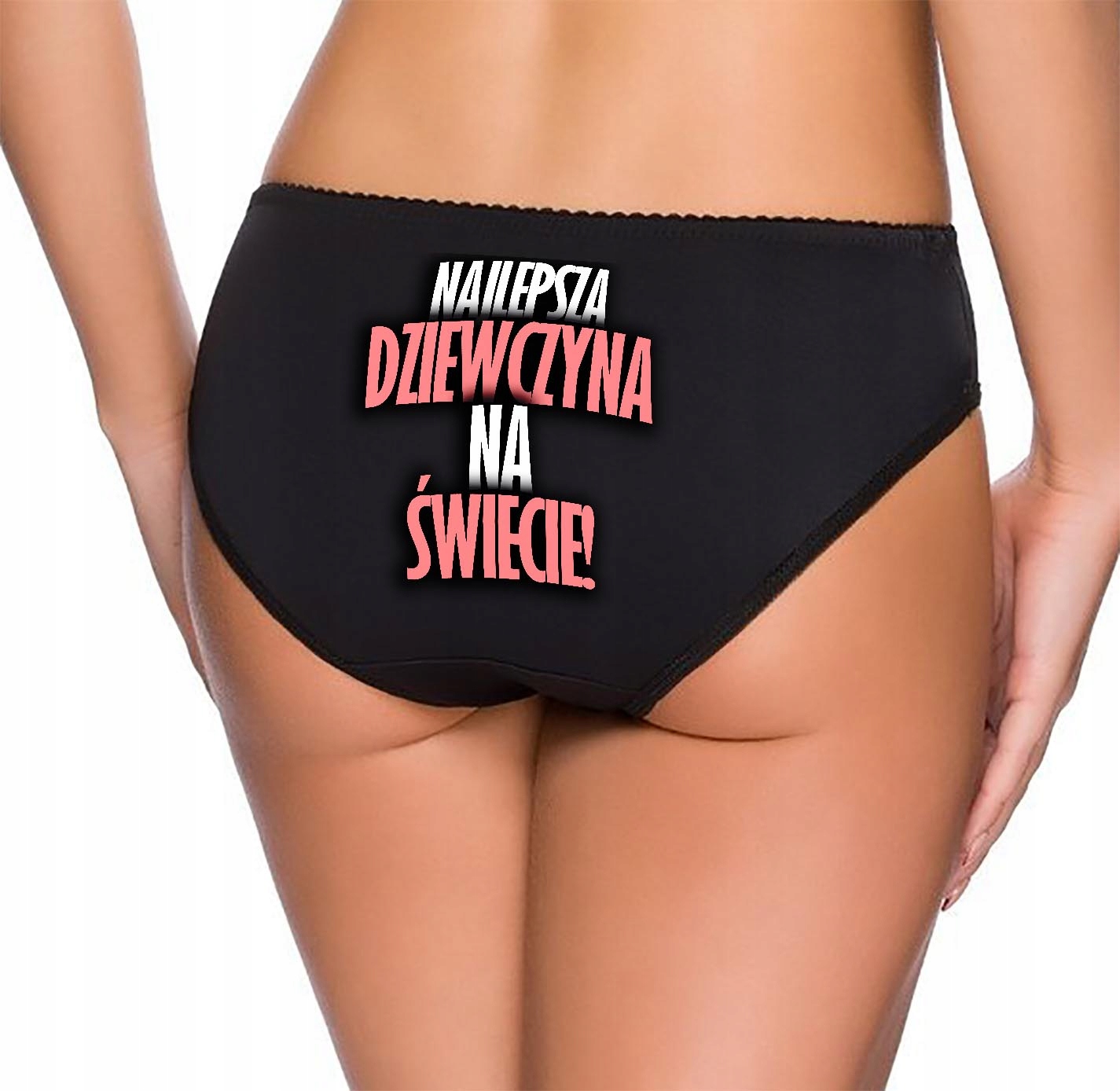 FIGI DAMSKIE L Czarne PDM NAPIS 18 ŚMIESZNE