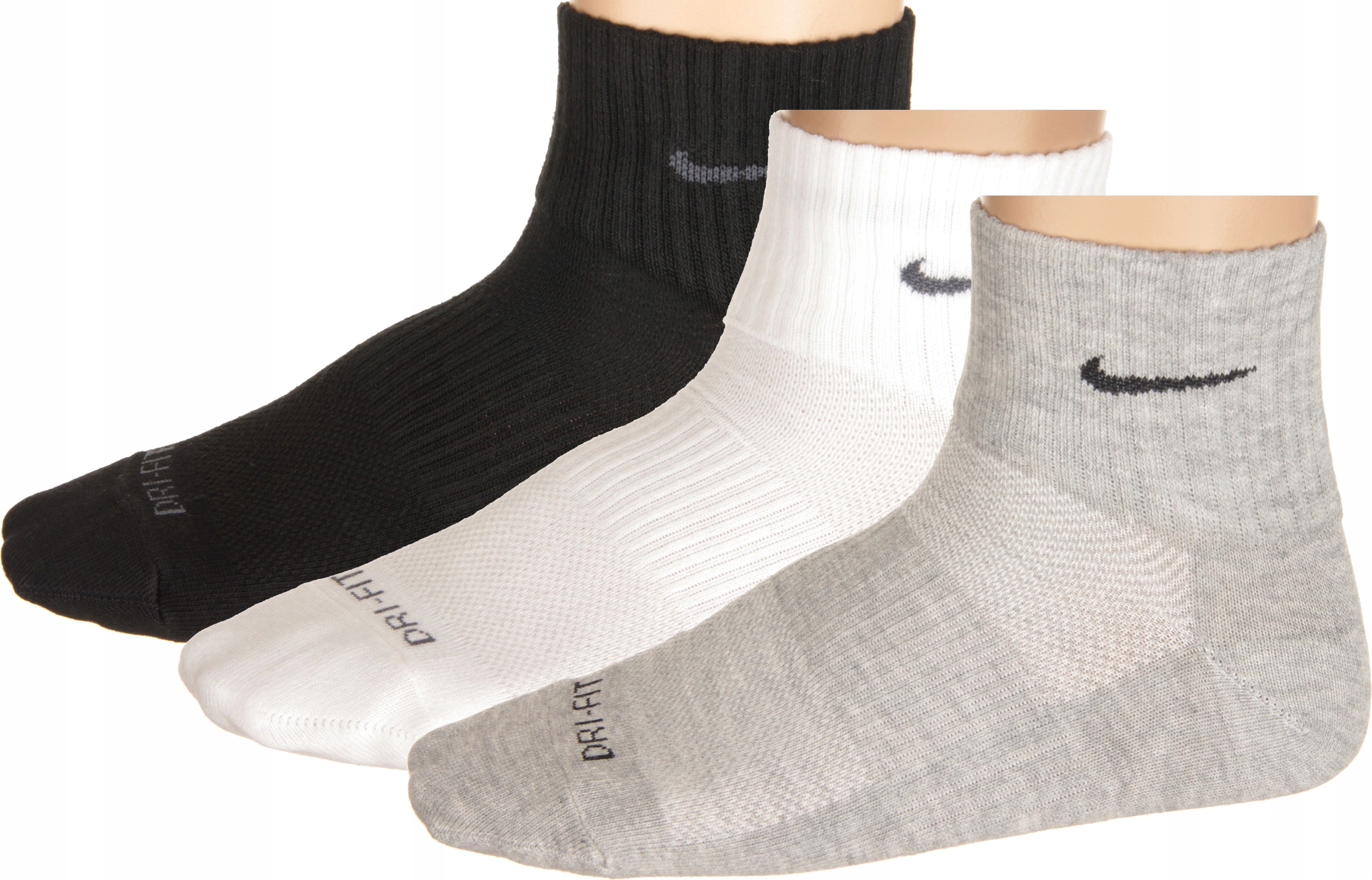 Skarpety treningowe Nike Non-Cushioned Quarter, 3 pary, rozmiar M