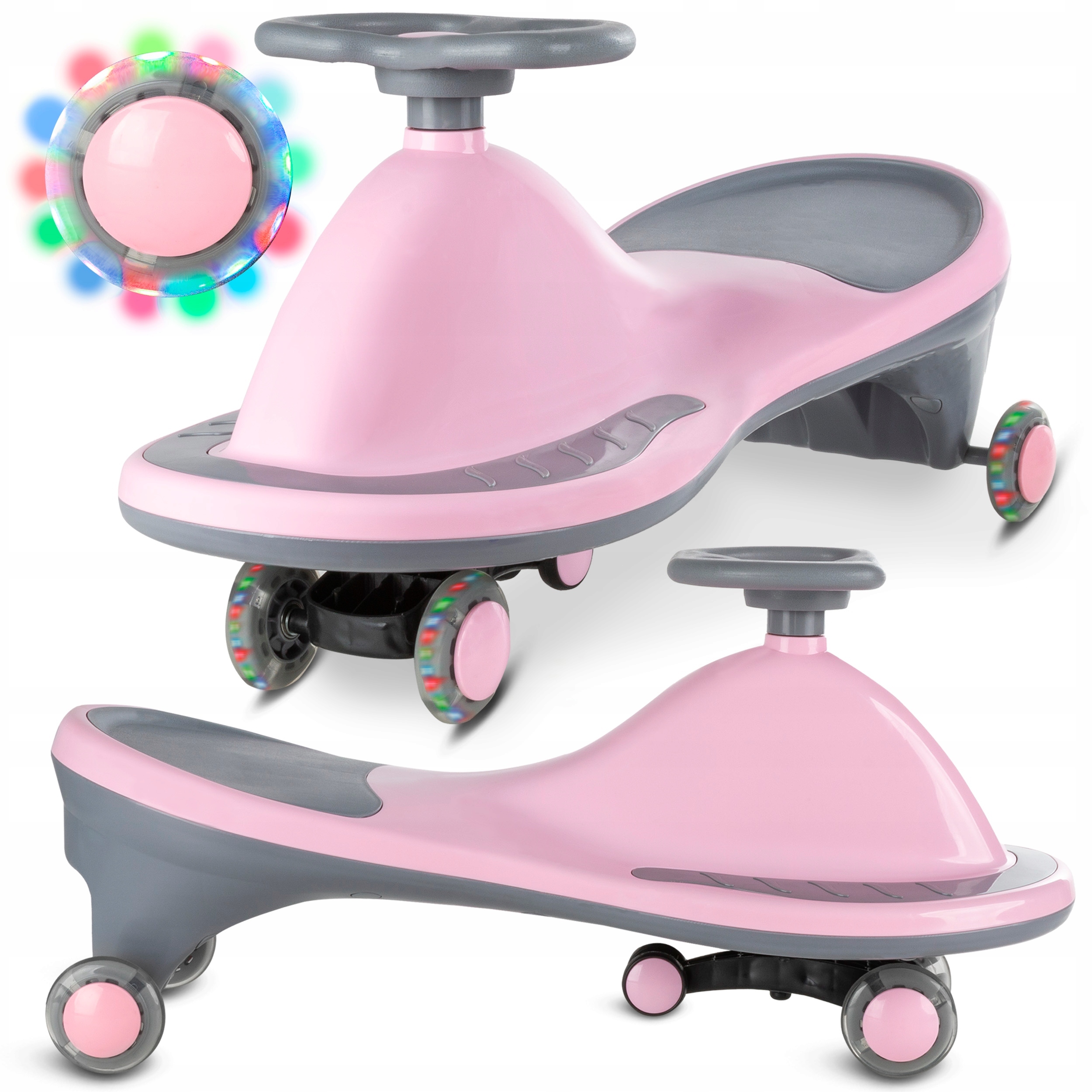 Kidwell Jeździk grawitacyjny Rollo pink koła led do 100kg