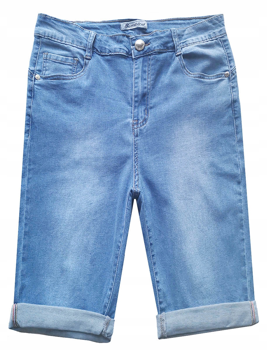 DAMSKIE RYBACZKI SPODENKI CAPRI DO KOLAN DUŻE ROZMIARY JEANSOWE SZORTY DUŻY Kolekcja S M L XL 2XL 3XL 4XL XXL XXXL dżinsowe