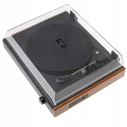 Gramofon Audio Czarny Bluetooth i USB Retro z Głośnikami BT Adler AD 1915