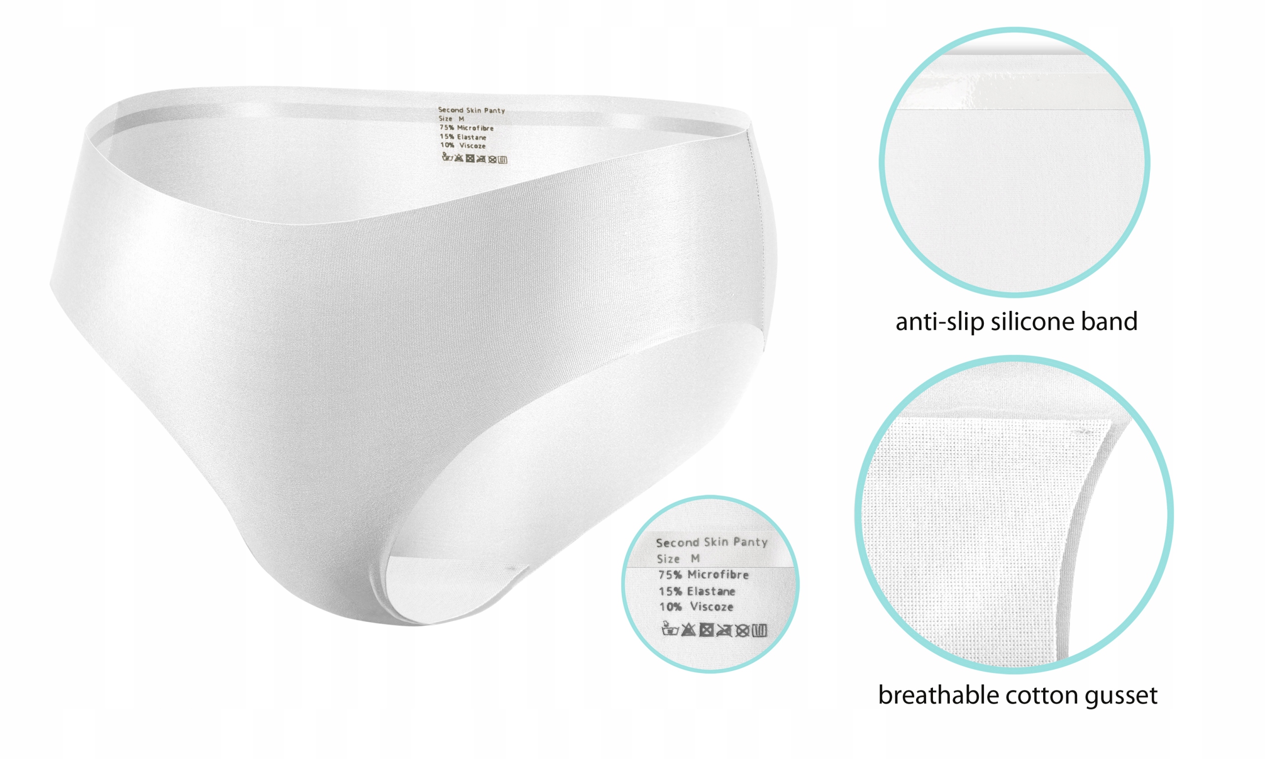 Niewidoczne FIGI MAJTKI Damskie bezszwowe Silikon Rozmiar S