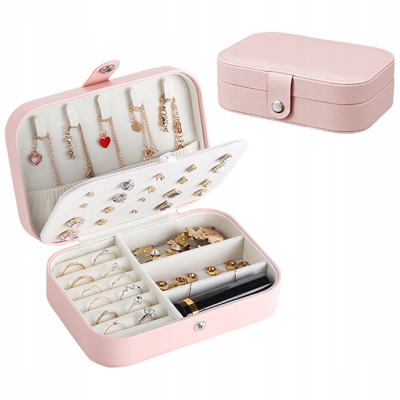 

Kuferek Szkatułka Organizer Box Na Biżuterię róż