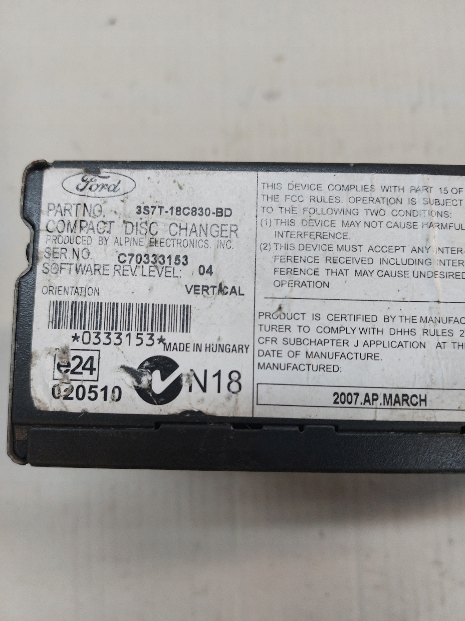 menič CD FORD MONDEO MK4
