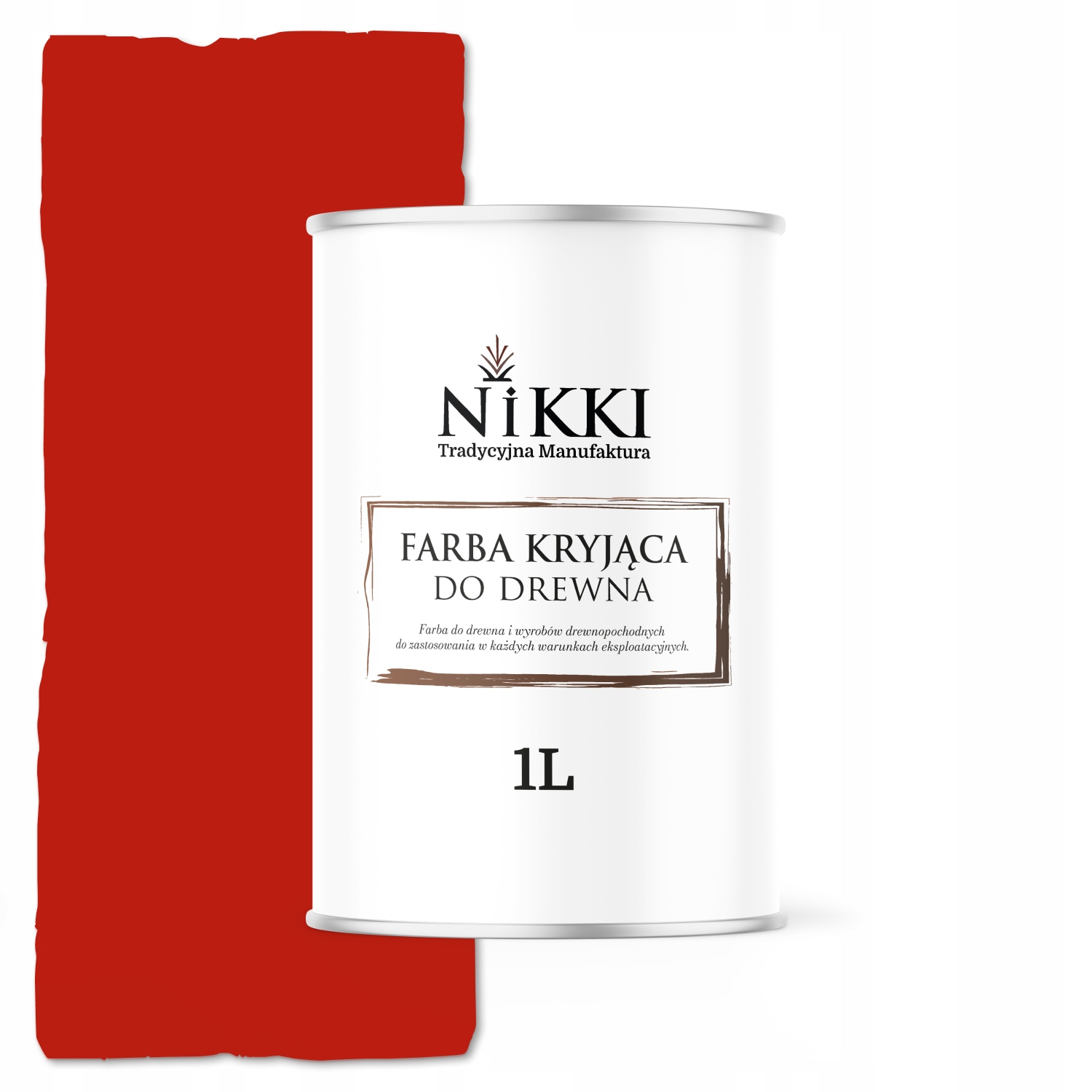 Farba Do Drewna Kryjąca Drzwi Renowacji Kolor Czerwony RAL3020 Półmat 1L