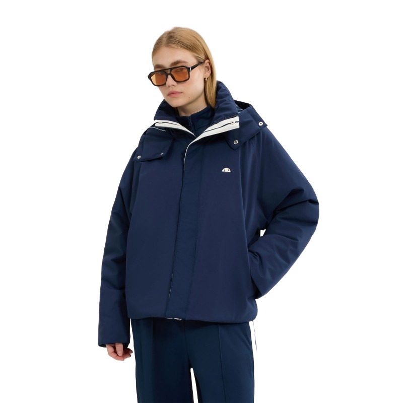 Ellesse Tmavě Modrá Péřová Bunda S Prošíváním A S Kapucí 38 Opb