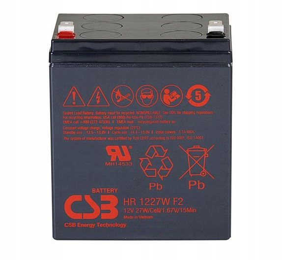 Gelový akumulátor Csb HR1227WF2 12V 6,5Ah Ups Apc