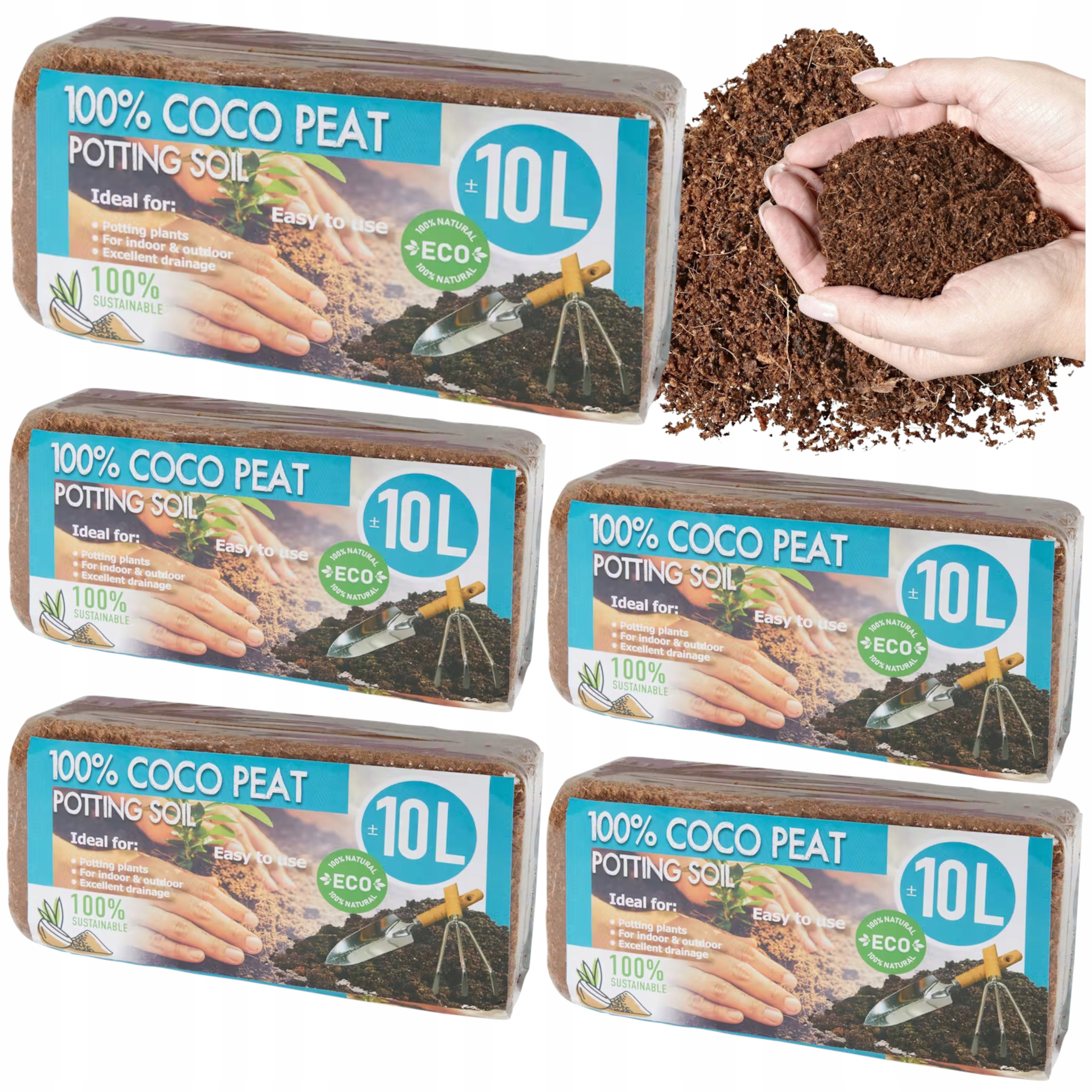 ZIEMIA KOKOSOWA DONICZKOWA EKOLOGICZNA PODŁOŻE DO UPRAWY ROŚLIN 50L