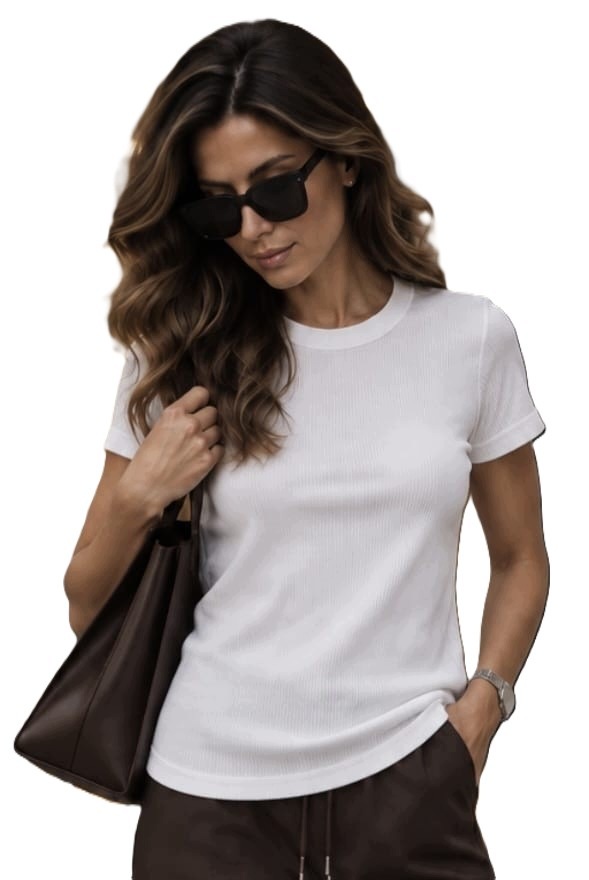Lemonada Project Runway T-shirt Prążkowana Bluzka Biała Uni New