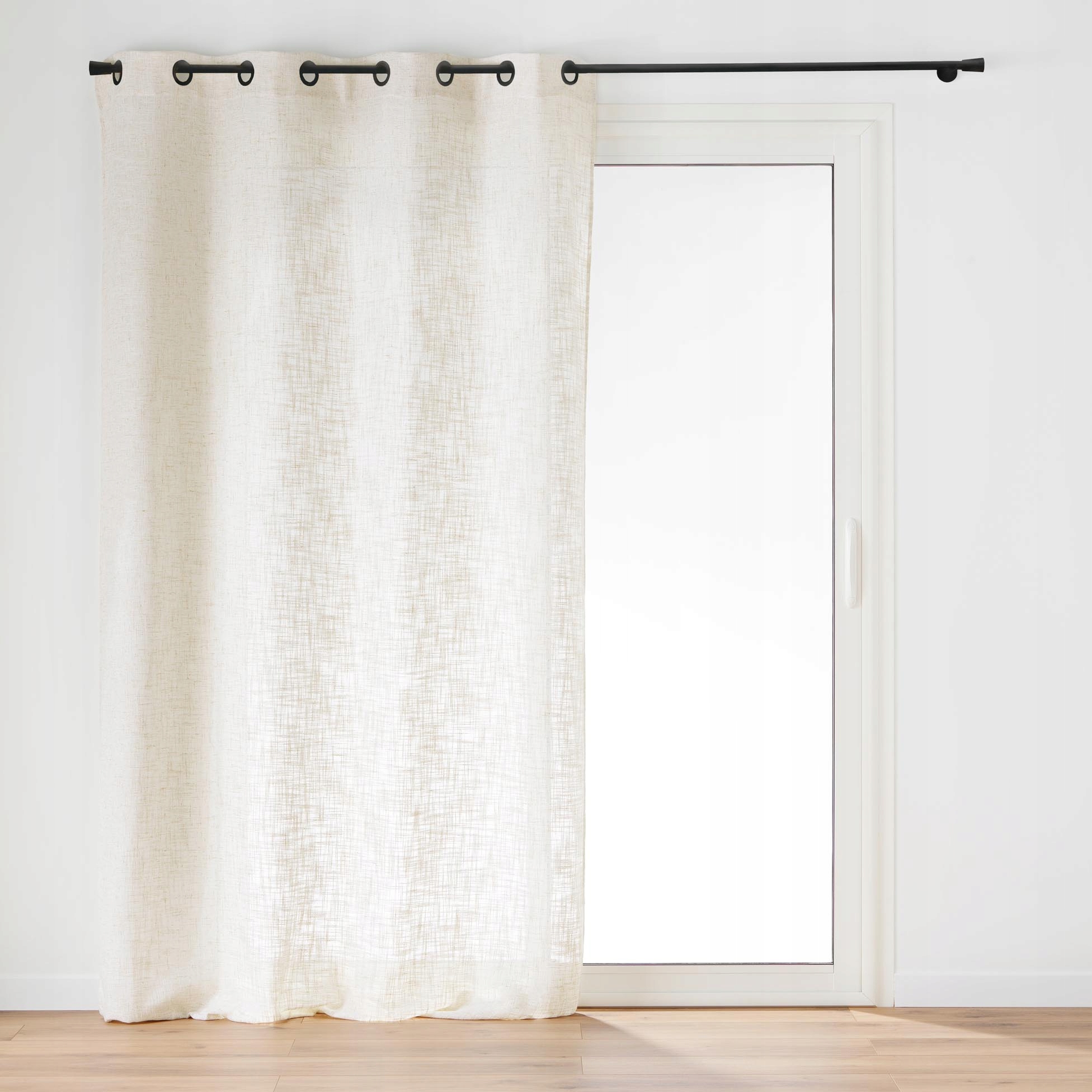 Závěs Na Průchodkách S Lněným Efektem 140 x 260 CM Béžová Elegantní
