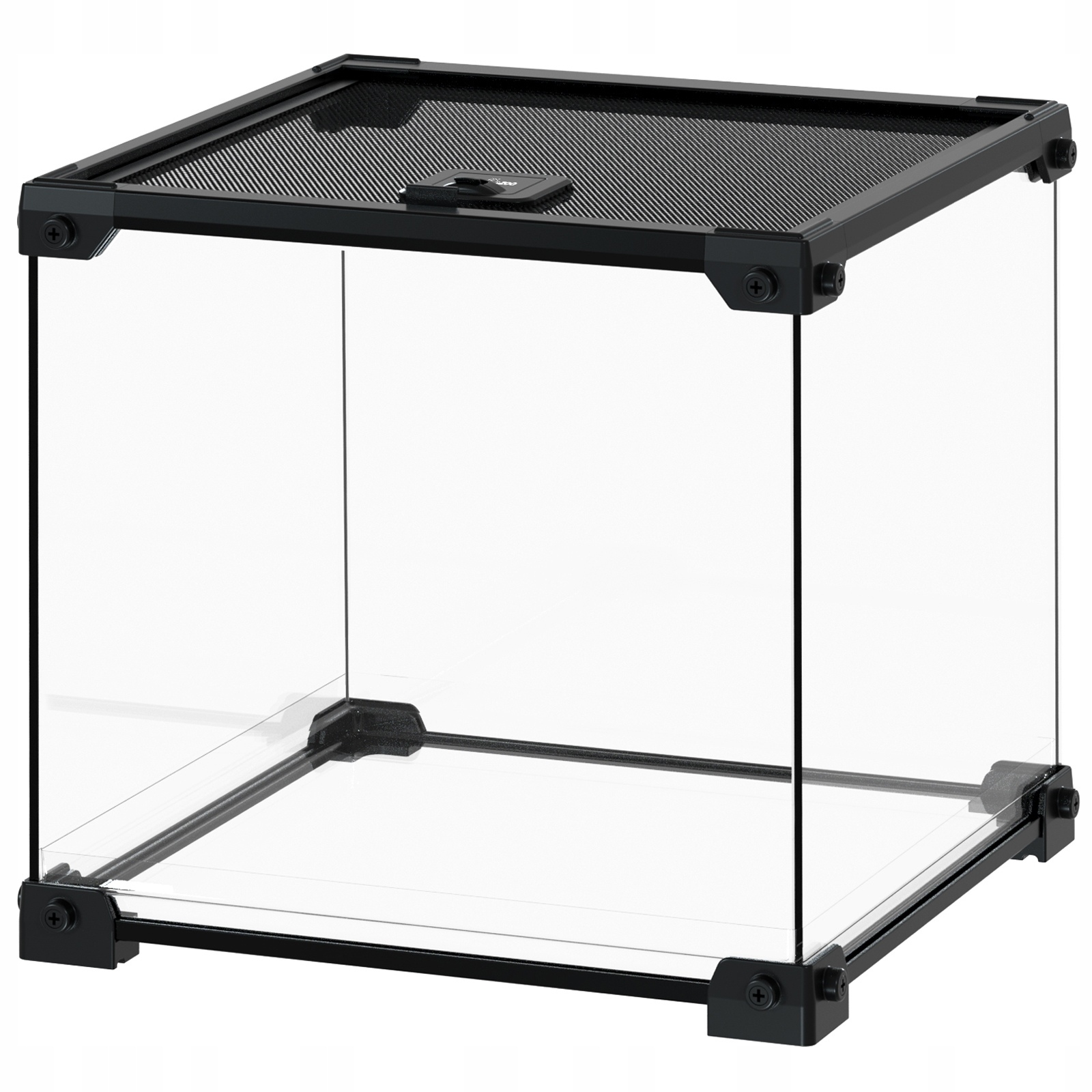 Levně Skleněné Terárium Pro Plazy A Obojživelníky Se Síťovanou Ventilací 30X30X30 CM