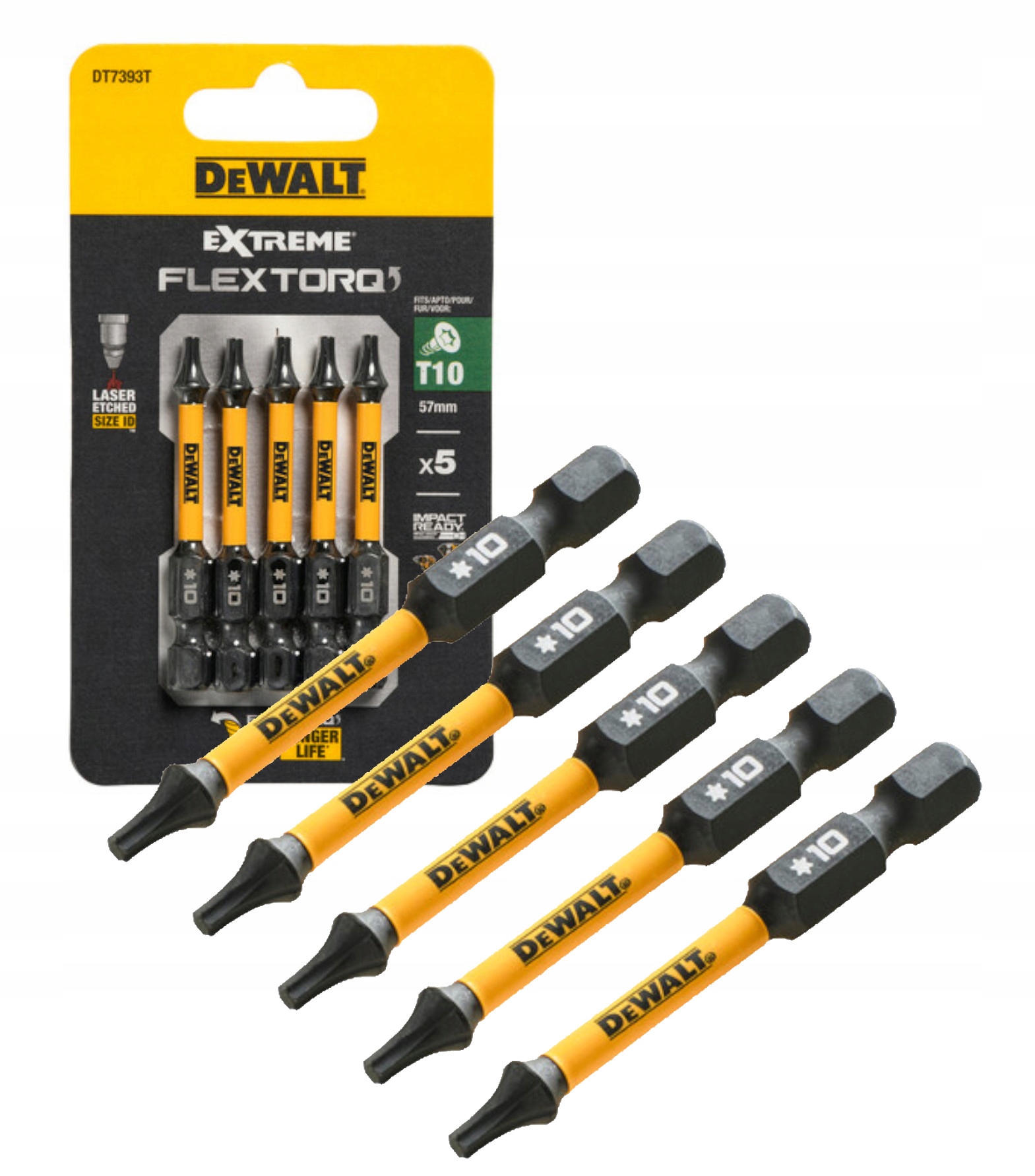 DeWALT Bity Udarowe Długie Torx T10 50mm Torison 5 szt DT7393T