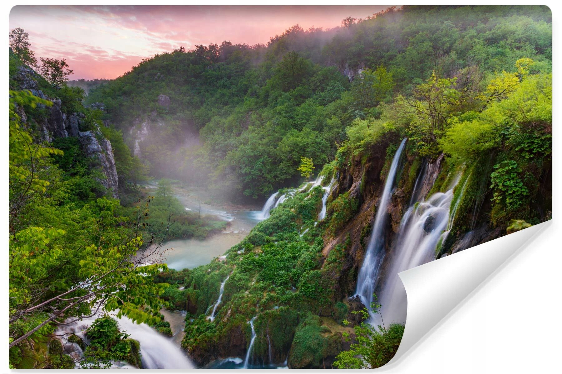 Fototapeta do obývacího pokoje Západ slunce Vodopády Krajina Kaskády 3D 315x210