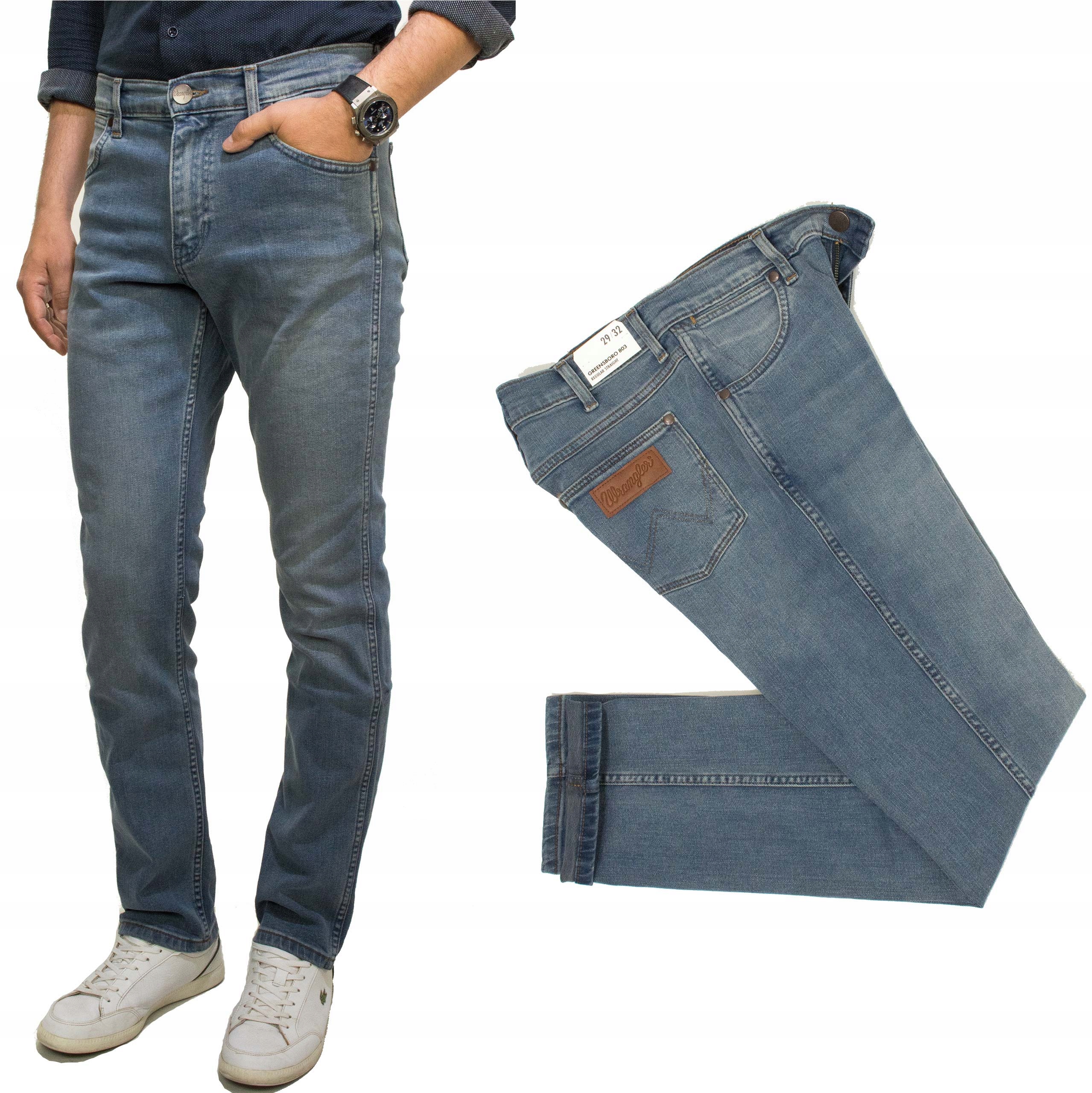 Wrangler Greensboro Straight Grey Light pánské džínové kalhoty rovné W34 L32