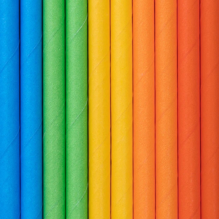 Słomki Papierowe kolorowe 10szt Blocks