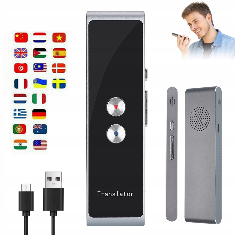 Przenośny Smart Dwukierunkowy Tłumacz Czasie Rzeczywistym Tłumacz Głosowy