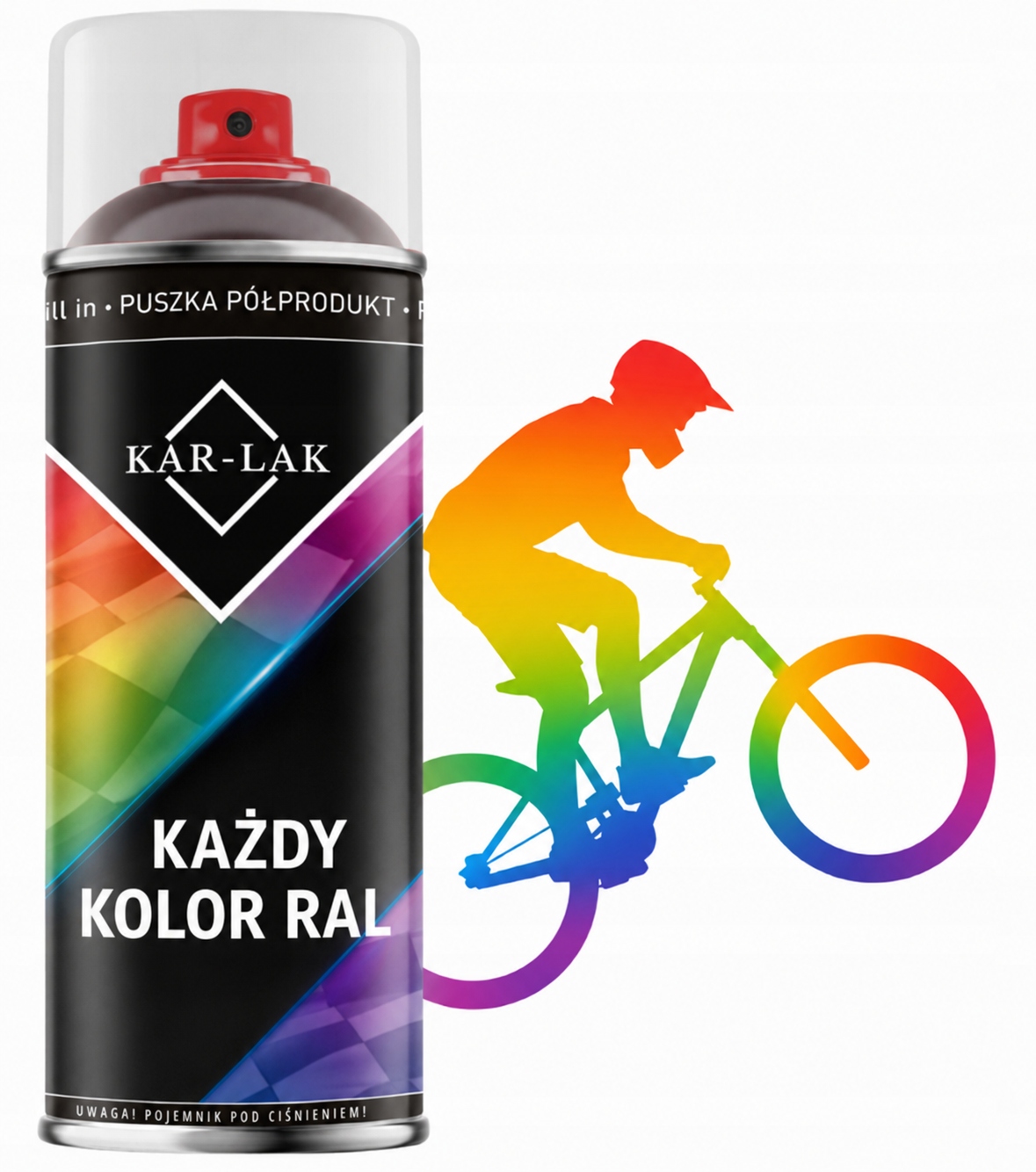Lakier Do Roweru Ramy Każdy Kolor Palety Ral Półpołysk Farba Spray 400ML