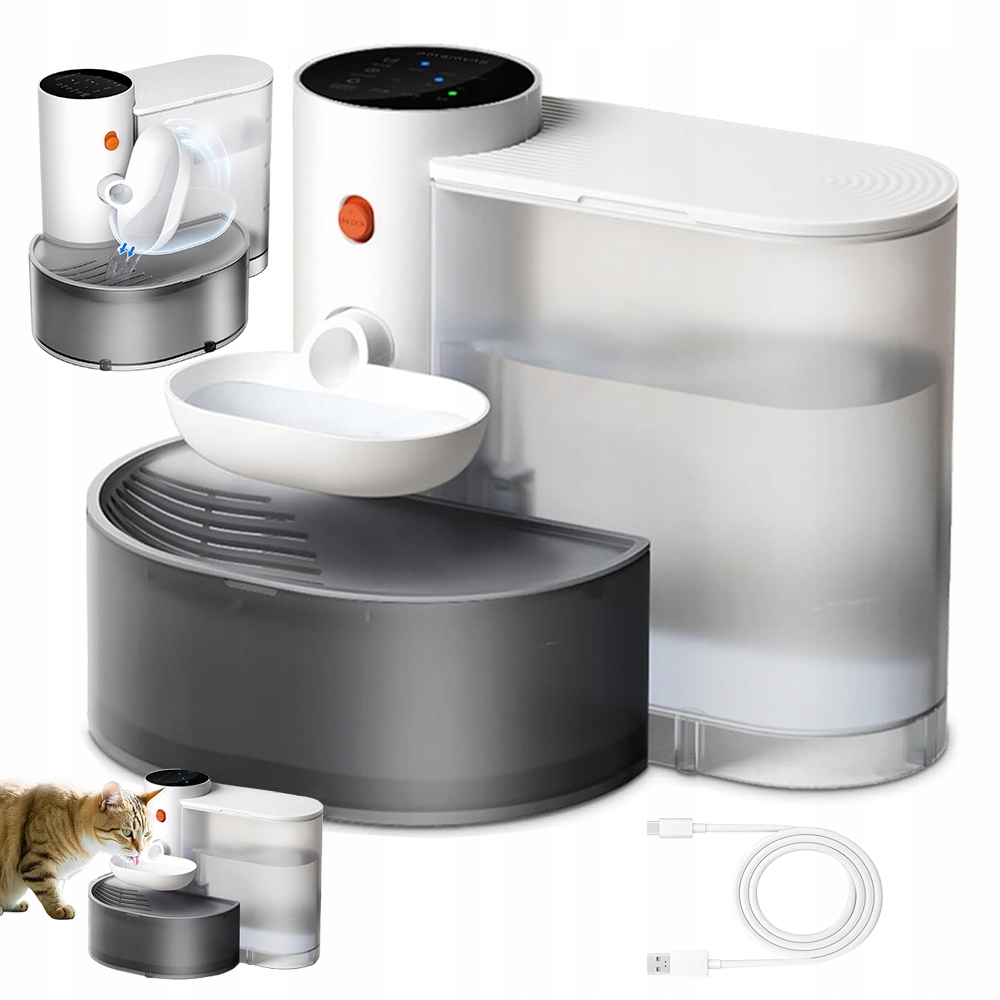Levně Miska Automatické Napájedlo Nádrž 3L Voda Pro Domácí Zvířata