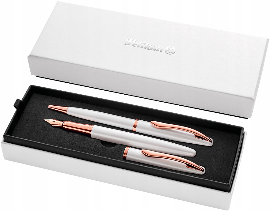 Zestaw prezentowy pióro i długopis Pelikan Białe