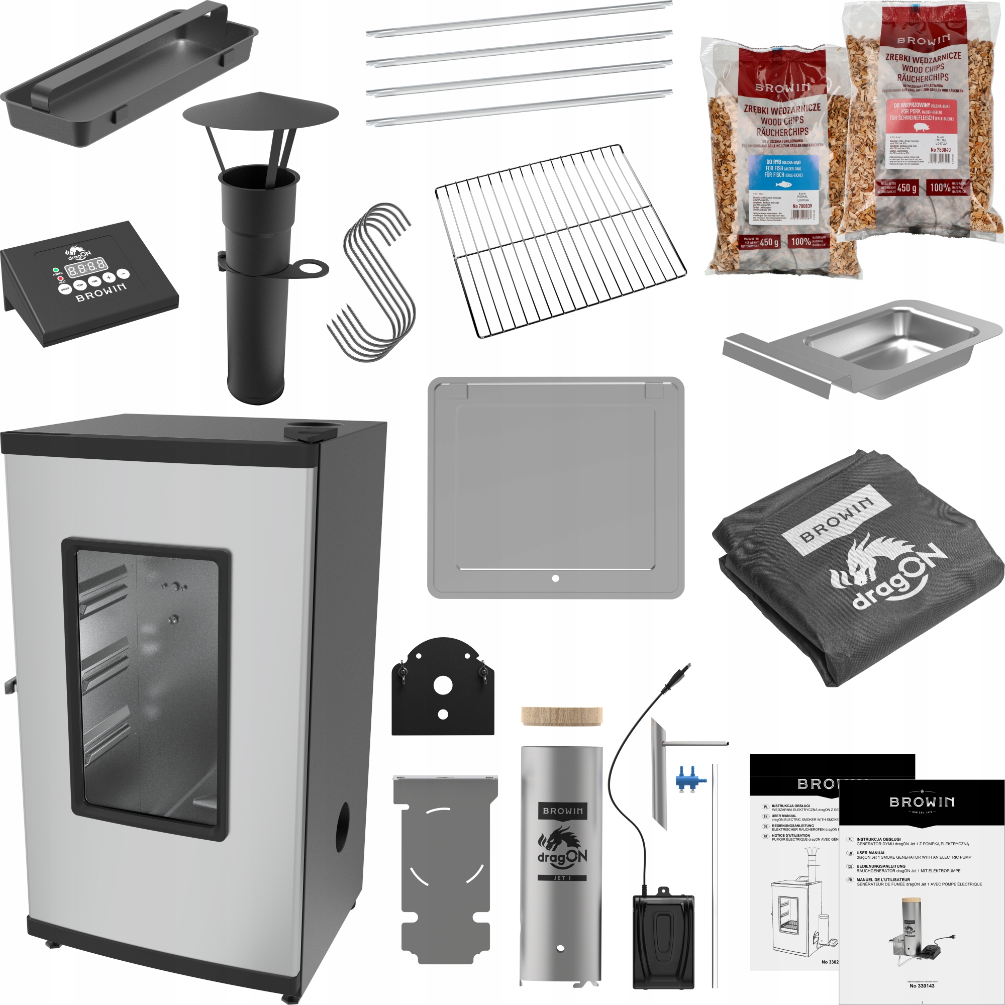 Wędzarnia Elektryczna Automatyczna Cyfrowa Zestaw Wędzenie Na Zimno Gorąco