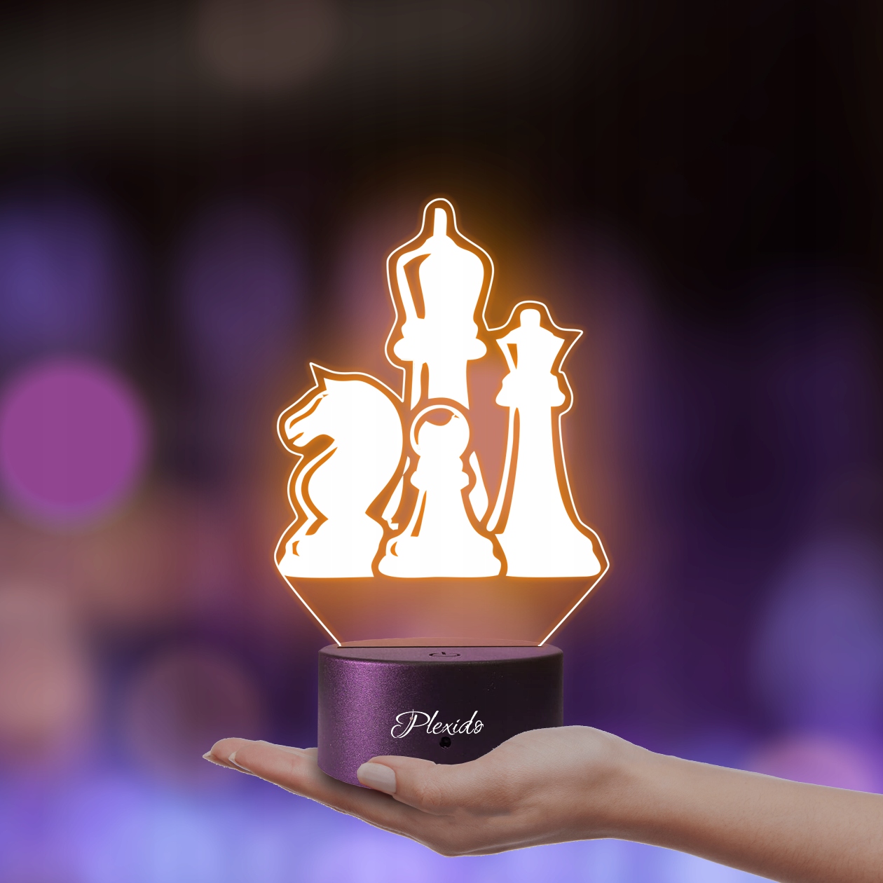 Lampka Stołowa Nocna 3D LED Szachy Pionki Król Koń Kod producenta 5905342818779