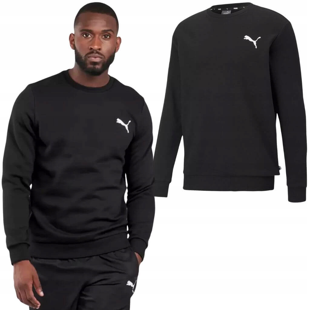 Puma Ess Small Logo pánská sportovní pánská mikina černá bez kapuce tepláková XXL
